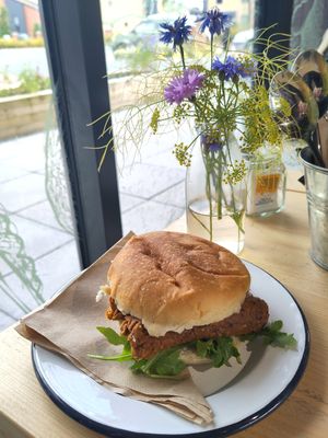Sausage sandwich at The Allotment Kitchen and Deli in Collingham