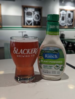 We use vegan ranch for all food dishes. at Slackers Brewing Co in Austin
