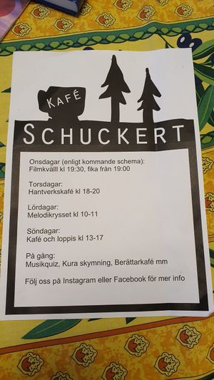 Schedule at Kafe Schuckert in Dals Langed