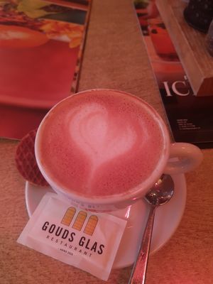 Cappuccino with oatmilk at Gouds Glas in Gouda