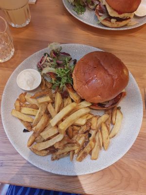 Oesterzwam burger at Gouds Glas in Gouda