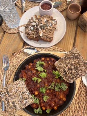 Delicious shakshuka and banana bread   at Nicole's Greenhouse in Hurghada