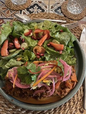Chili sin Carne with sweet potato base  at Nicole's Greenhouse in Hurghada