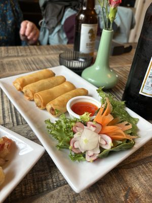 Vege spring rolls  at Baanrai Thai Cafe and Restaurant in Wetherby