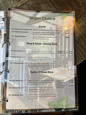 Lots of choice  at Baanrai Thai Cafe and Restaurant in Wetherby