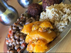 vegan three at Tastebuds in Willits