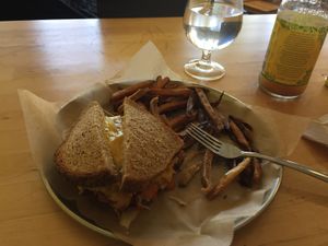 Vegan tempeh Ruben   at Tastebuds in Willits
