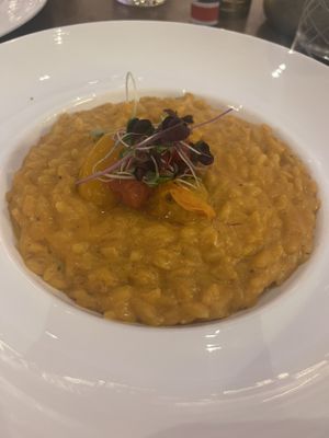 Vegan Tomato Saffron Risotto  at Hell's Kitchen in Ledyard