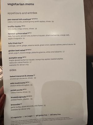 Vegetarian menu!   at Hell's Kitchen in Ledyard