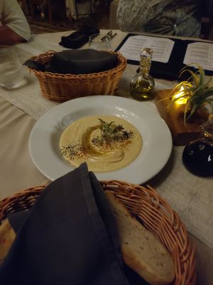 They made vegan hummus to start with one evening at Alma in Samara