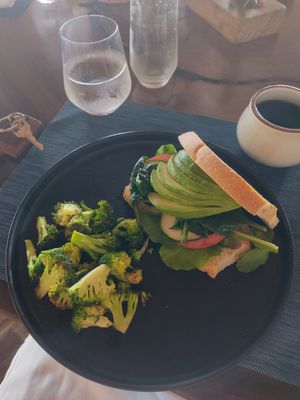 Breakfast veggie sandwich (not on the menu) at Alma in Samara