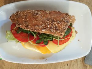 Vegan sandwich - warm version at Ecocafe in Budapest