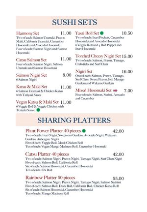 Menu 6 at Catsu  in Wigan