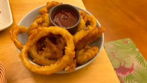 Onion rings  at Two-Bit Villains in Adelaide