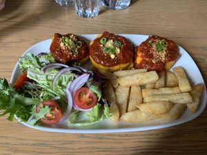Large eggplant parmy  at Two-Bit Villains in Adelaide