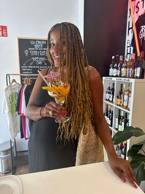 vegan soft serve ice cream  at Pussy Galore  in Costa De Caparica