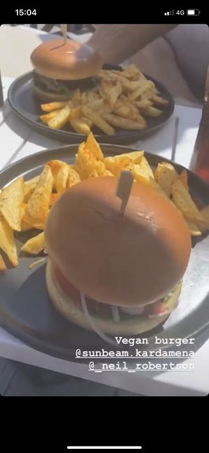 Vegan burger  at Sun Beam in Kos