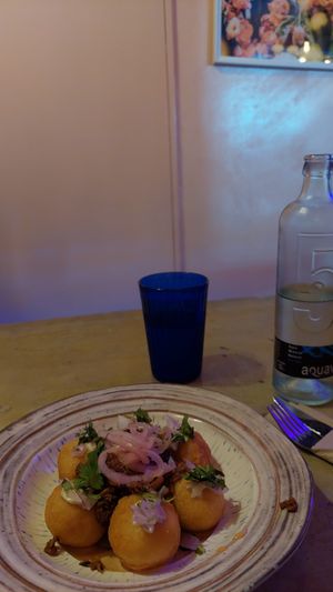 Bombas veganas at Chiwawa Cantina Vecindario in Gran Canaria