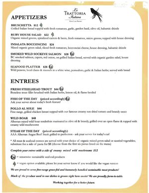  at La Trattoria Italiana in Madeira Park