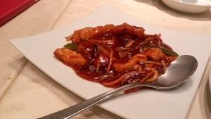 Sweet and sour tofu at Chien Fu in Tokyo