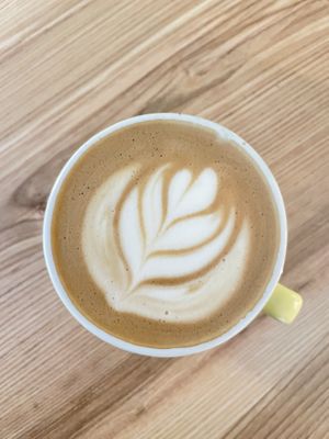 Cappuccino mit Hafermilch  at Café alma in Leipzig