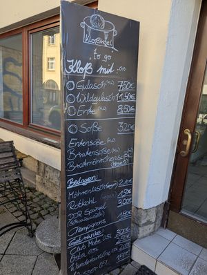 Menü at Kloßinsel in Jena