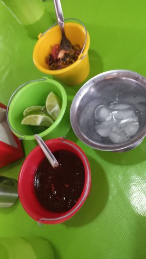 Condiments at Guak-Mole in Puebla