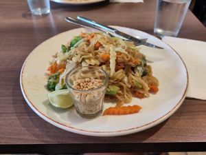 Vegan pad thai at Dee Dee Thaikök in Vaxholm