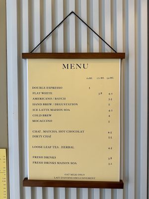 Menu  at Maison SOA in Strasbourg
