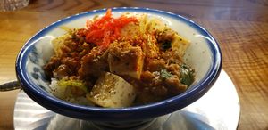Tofu and rice bowl (has beyond meat as well) at Afuri in Toronto