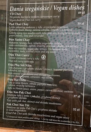 Vegan options  at Bonjour Pho in Krakow