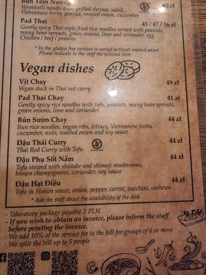 Vegan menu August 2025 at Bonjour Pho in Krakow