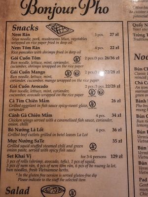 Two more VG options from the main menu at Bonjour Pho in Krakow