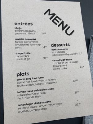 Menu July 2023  at Cocotte in Fribourg