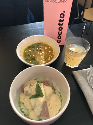 Soup and Raw Ravioli   at Cocotte in Fribourg