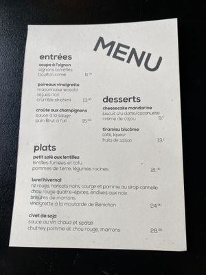 Menu dès le 16.12.2023 at Cocotte in Fribourg