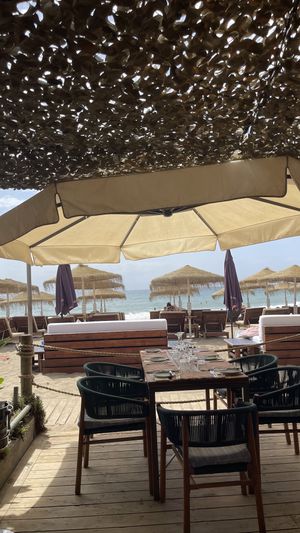 Terrace  at The Beach House Restaurant in Marbella