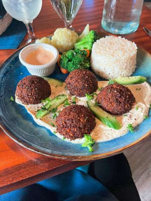 Falafel Plate. at Meze Moon in Chico