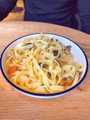 TALLARINES DE SEMOLA, CON RAGÚ DE HONGOS  at GRONX Zurriola in San Sebastian