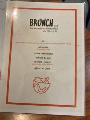 Brunch menu at Café Studio in Paris