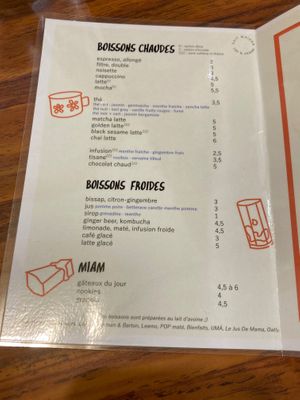 Regular menu at Café Studio in Paris