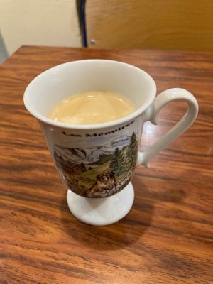 Coffee served in the cutest mug I’ve ever seen at Café Studio in Paris