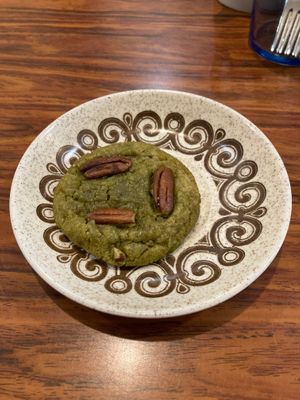 Pecan matcha cookie at Café Studio in Paris