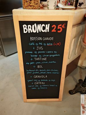 Brunch menu at Café Studio in Paris