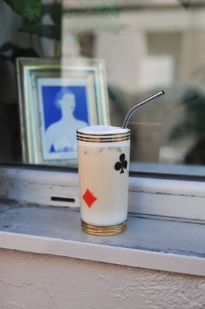 Iced latte at Café Studio in Paris