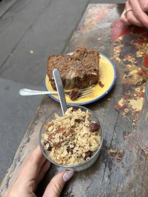 Granola and banana bread  at Café Studio in Paris