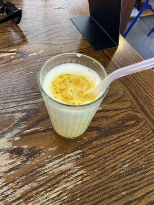 Turmeric latte   at Café Studio in Paris