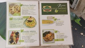 Menu vegan at Bom Jesus in Valenca
