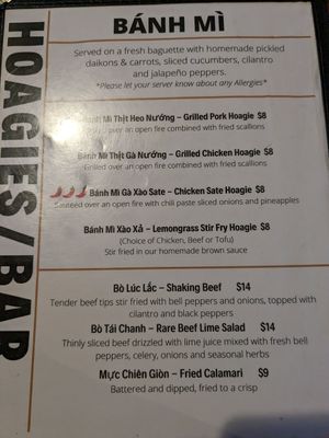 Menu at Pho Nomenal in Binghamton