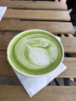 Oat Matcha Latte   at White Rabbit Coffee in Nanaimo